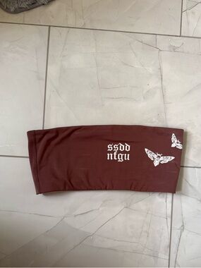 Darc Sport Mauve Brown Strapless Bandeau Top
